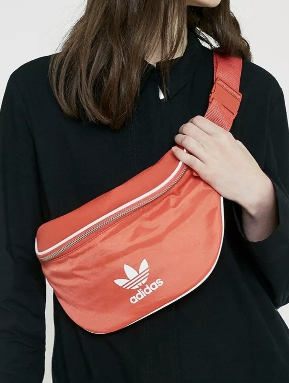 adidas Originals Red Coral-orange Logo Crossbody Bag